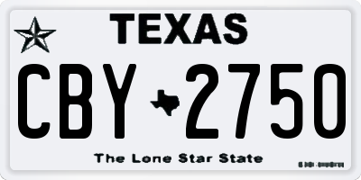 TX license plate CBY2750