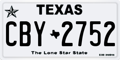 TX license plate CBY2752