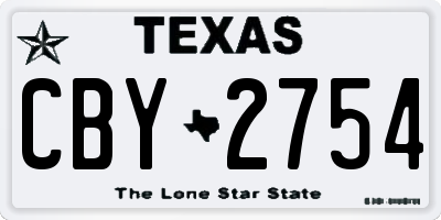 TX license plate CBY2754