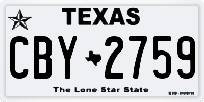 TX license plate CBY2759
