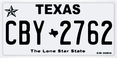 TX license plate CBY2762