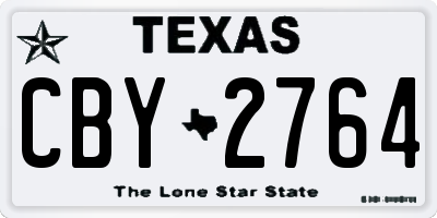 TX license plate CBY2764