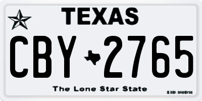 TX license plate CBY2765