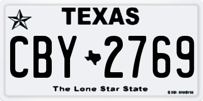 TX license plate CBY2769