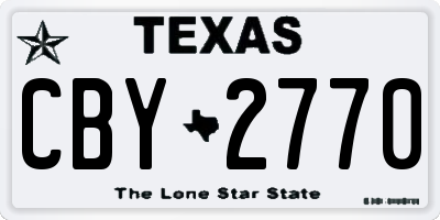 TX license plate CBY2770