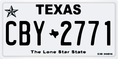 TX license plate CBY2771