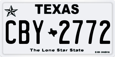 TX license plate CBY2772