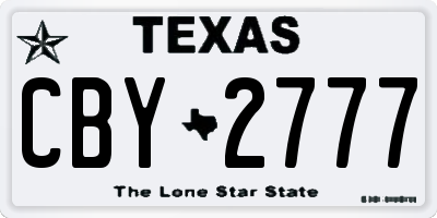 TX license plate CBY2777