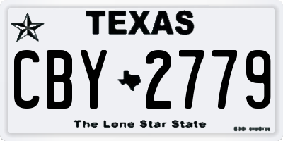TX license plate CBY2779