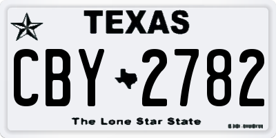 TX license plate CBY2782