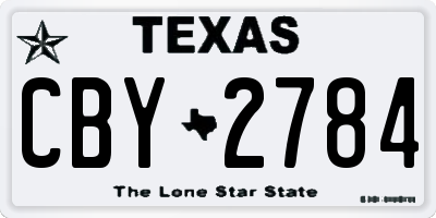 TX license plate CBY2784