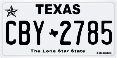 TX license plate CBY2785