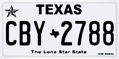 TX license plate CBY2788