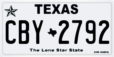 TX license plate CBY2792