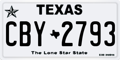 TX license plate CBY2793