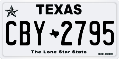 TX license plate CBY2795