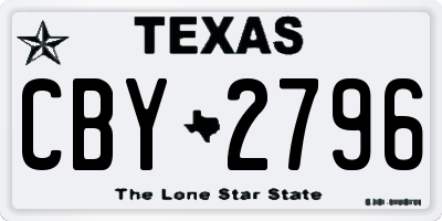 TX license plate CBY2796
