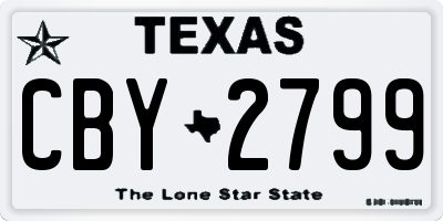 TX license plate CBY2799