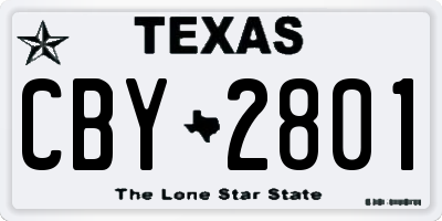 TX license plate CBY2801