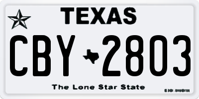 TX license plate CBY2803