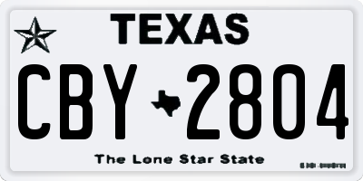 TX license plate CBY2804