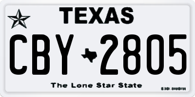 TX license plate CBY2805
