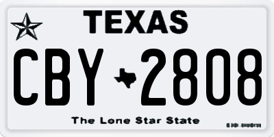 TX license plate CBY2808