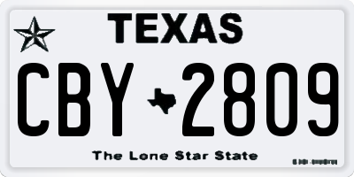 TX license plate CBY2809