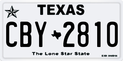 TX license plate CBY2810