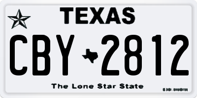 TX license plate CBY2812