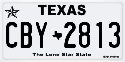 TX license plate CBY2813