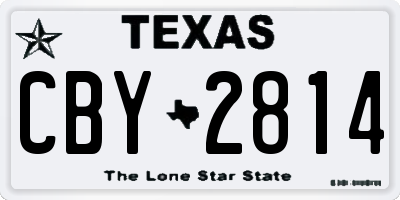TX license plate CBY2814