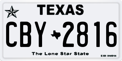 TX license plate CBY2816