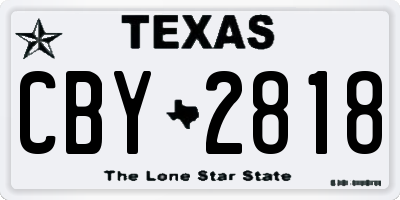 TX license plate CBY2818