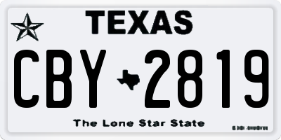 TX license plate CBY2819