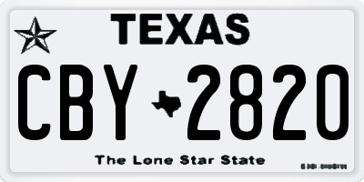 TX license plate CBY2820