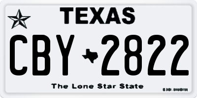 TX license plate CBY2822