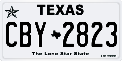 TX license plate CBY2823