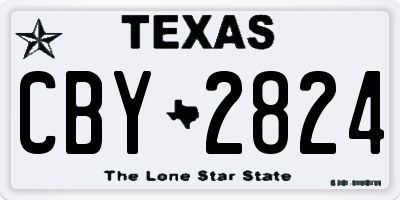 TX license plate CBY2824