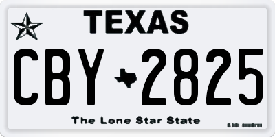 TX license plate CBY2825