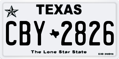 TX license plate CBY2826