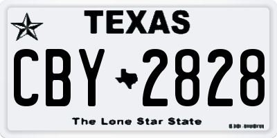 TX license plate CBY2828