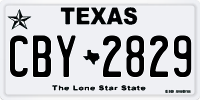 TX license plate CBY2829