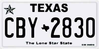 TX license plate CBY2830