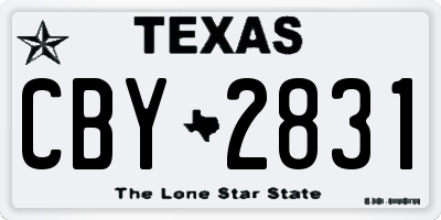 TX license plate CBY2831