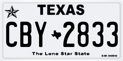 TX license plate CBY2833