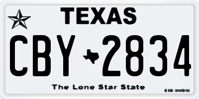 TX license plate CBY2834