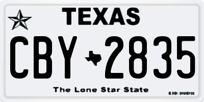 TX license plate CBY2835