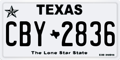 TX license plate CBY2836