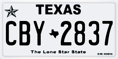 TX license plate CBY2837